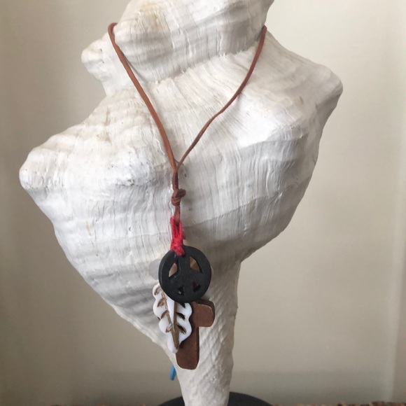 Lucky Brand Jewelry - Lucky Brand Necklace w/cross peace shell pendants